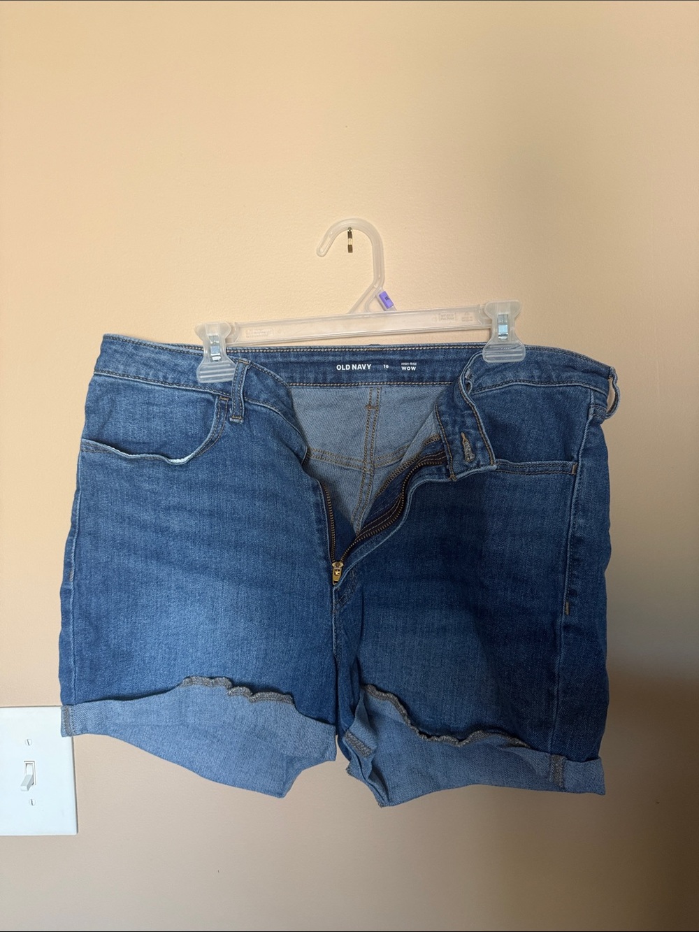 Old Navy Medium Blue Denim Cuffed Jean Shorts